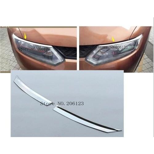 For Nissan X-Trail T32 MK3 Chrome Front Headlight Eyebrow 2014 2015 2016 X Trail XTrail Accessories Car Sticker