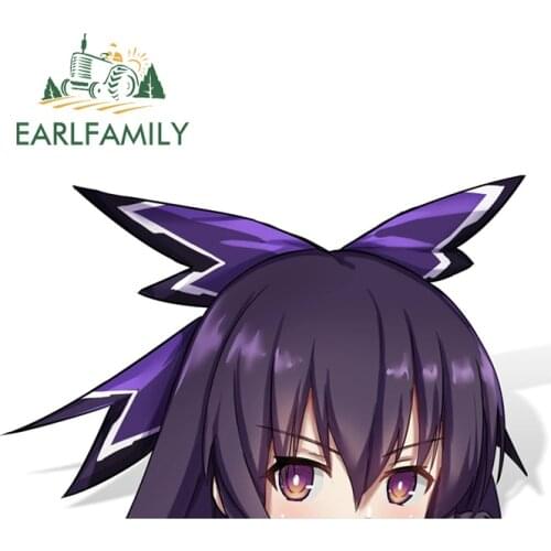 EARLFAMILY 13cm x 8.6cm Cartoon Car Sticker Touka Graffiti Peeking Motorcycle Car Window Bumper Decal JDM Peek Girl Car Styling
