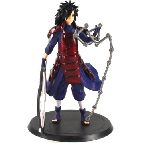 18cm Naruto Shippuden Madara PVC Figure Anime Naruto Flame Fan Uchiha Madara Action Figure Toys