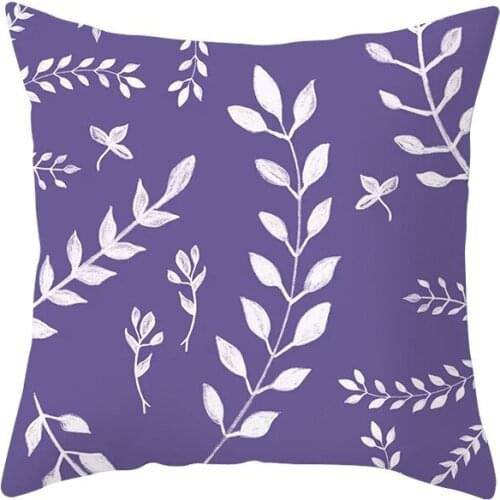 Purple Pillow Case Geometric Floral Printed Throw Pillows Decor Home Polyester Square Pillowcase Sofa Decorative Cushion Cover