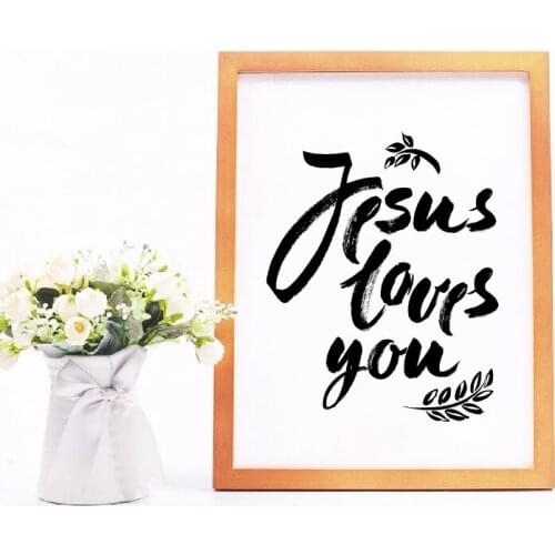 Jesus Loves You Inspirational Quote Print Christian Wall Art Picture Canvas Painting Living Room Home Decor Housewarming Gift