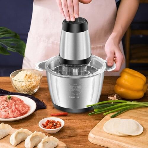 200W 2L Capacity 304 Stainless steel Electric Chopper Grinder Mincer Food Processor Slicer Vegetable Food Chopper Slicer Machine