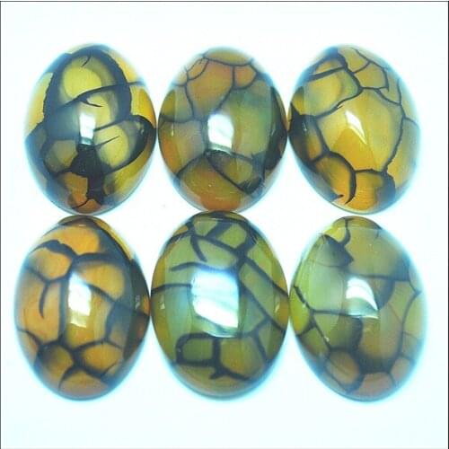10PCS crack agatee stone natural gem stone cabochons new designs diy jewelry making accessories size 18x25mm oval shapes