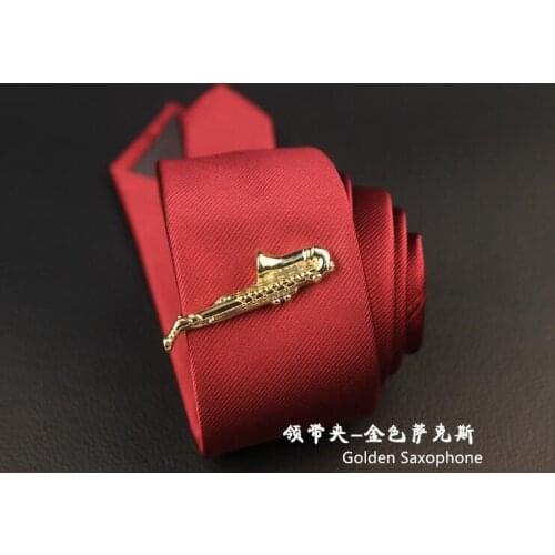 Tie Clip Saxophone Smoking Pipe Pen Car Shape Tie Clip Pins Copper Made 5 Style Mens Jewelry Accessory Wholesale 30pcs/lot