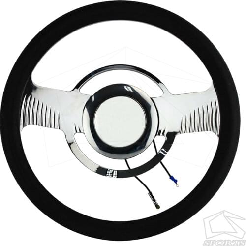 14" 9-Bolt Nova Style Half Wrap PVC Steering Wheel +Adapter w/Horn For G M CHEVY