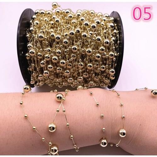 NEW 5yards Fishing Line Artificial Pearls Flower Beads Chain Garland Flowers Wedding Party Decoration Diy #05