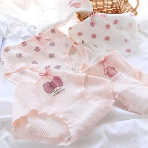 New Arrived 4Pcs/Lot Girl Panties Underwear Cotton Comfortable Cartoon Wholesale 3125-4