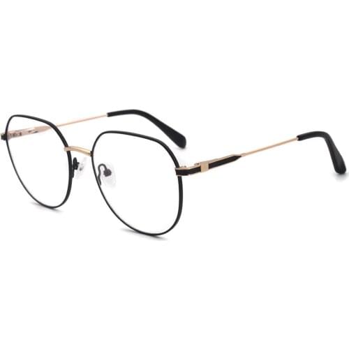 Eyeglasses Optical Myopia Glasses Simple Fashion Women Men Retro Polygon Black Gold Metal Frame Equipped Lenses MSG7208