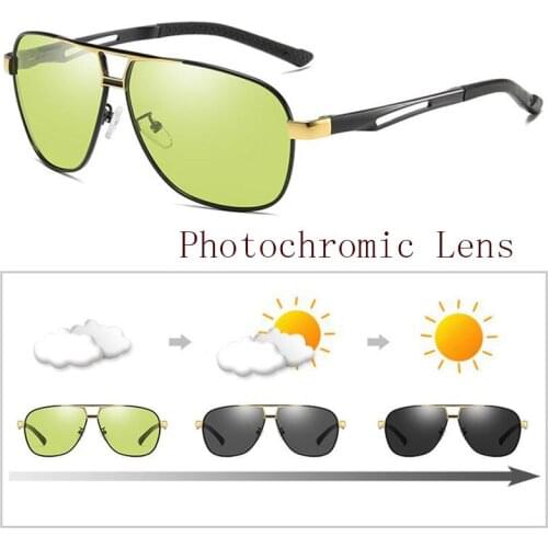 Uality Day Night Vision Goggles Driver Eyeglasses Polarized Sunglasses Men Yellow Car Driving Glasses Photochromic Outdoors