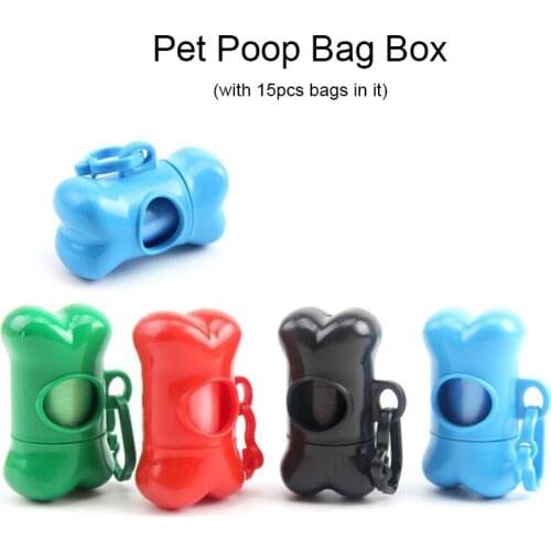 Portable Pet Dog Waste Poop Bag Box Out Door Dispenser Poop Picking Bag For Pet Cleaning with 15 bags in it