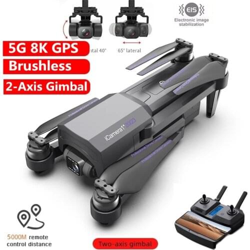 Professional 2-Axis Gimbal 8K Dual Camera 5G GPS Drone 30 Mins 5KM Distance GPS Postion Follow RC Foldable Quadcopter Vs F11 Pro