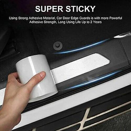 7cm X 300cm Transparent Acrylic Material Protector Cover Car Door Plate Sticker Anti Scratch Bumper Strip