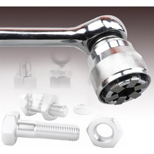 Adjustable Universal Ratchet Wrench Chrome Molybdenum Universal Socket Wrench Adapt Multi Drill Wrench Head Sleeve Repair Tool