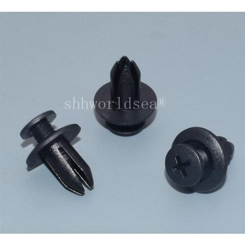Shhworldsea 10pcs 6MM Black Car Bumper Interior Trim Door Panels Fender Screw Universal Clip Fastener Auto Spare Parts