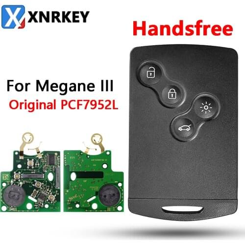 XNRKEY Excellent Quality 4 Button Smart Card For Renault Koleos CLIO PCF7941/PCF7952 433MHZ
