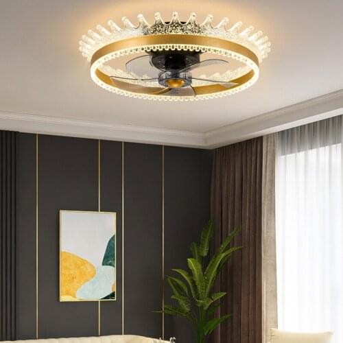 Modern Led Ceiling Fan Lamp Smart Without Blades Bedroom Remote Control Smart Dining Room Ceiling Fans with Light 220v 110v