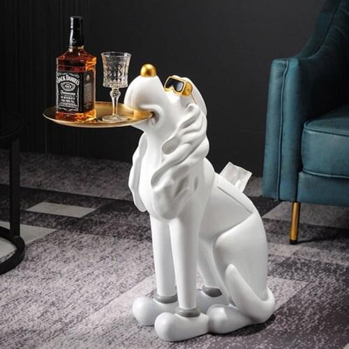 Cool Dog Statue Sculpture Multi-functional Fashion Large Decoration Animal Dog Resin Figurines Home Decor Accessories Nordic