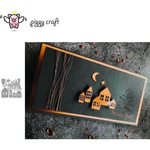 Piggy Craft metal cutting dies cut die mold House tree moon stars Scrapbook paper craft knife mould blade punch stencils dies