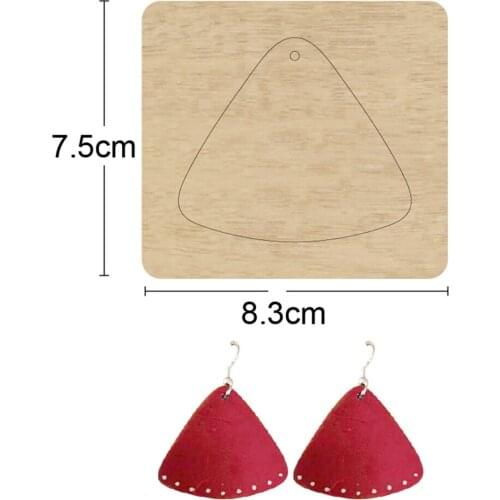 Triangle earrings pendant handmade 2021 new leather goods DIY bronzing engraving laser leather cutting mold crafts wooden tools