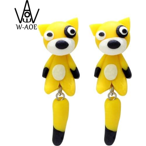 TTPAIAI 30 Brand Handmade Polymer Clay Cute Yellow Dog Stud Earrings Fashion Jewelry Cartoon Animal Earrings For Women Girl Gift