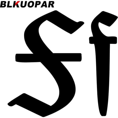 BLKUOPAR for Typeface Car Stickers Sunscreen Decals Fashionable Vinyl Material Suitcase Personality Decor Campervan Waterproof