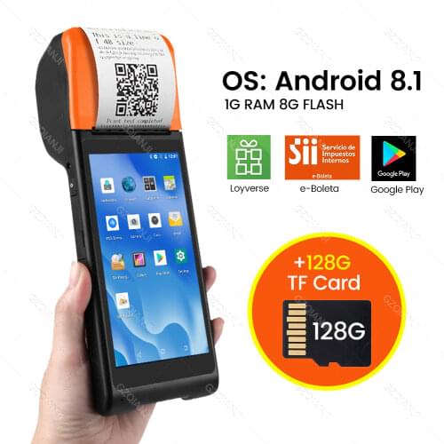 Wifi Android Phone Rugged PDA Printer 58mm Wireless Thermal Mobile POS Handheld Terminal Camera 1D 2D QR barcode Reader