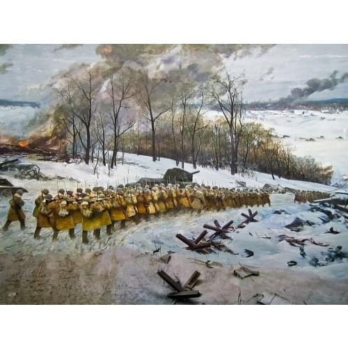 WW2 Russia Soviet USSR CCCP Patriotic War March in Snow Retro Vintage Kraft Poster Canvas Painting Wall Sticker Home Decor Gift
