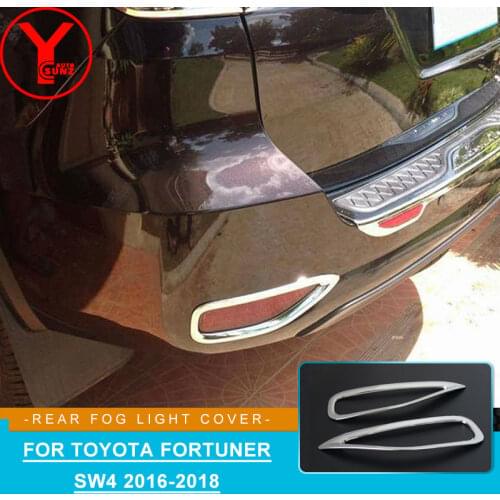 Rear fog light cover for toyota fortuner sw4 2015 2016 2017 2018 chrome ABS car part for toyota fortuner 2017 accessories YCSUNZ
