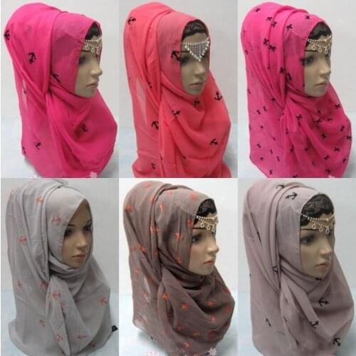 Womens Accessories Headwear Muslim Womens Turban Islamic Scarf Arab Embroidery Shawl Middle East Hijab Multi-style Multi-color