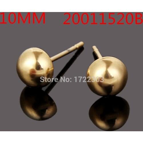 2pairs 10mm Half Ball Amazing Smooth yellow Gold color Womens Half Ball Earrings Element Austrian Half Ball Earring