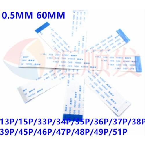 200pcs! 0.5MM 60MM FFC/FPC flat soft line FFC connection line electronic line 6CM 13P/15P/33P/34P/35P/36P/37P/38P/39P/45P/46P/47