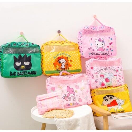 28cm Kawaii Sanrioed BadBadtz-maru Mymelody Purin LittleTwinStars Garment Storage Bag Foldable Portable Storage Bag