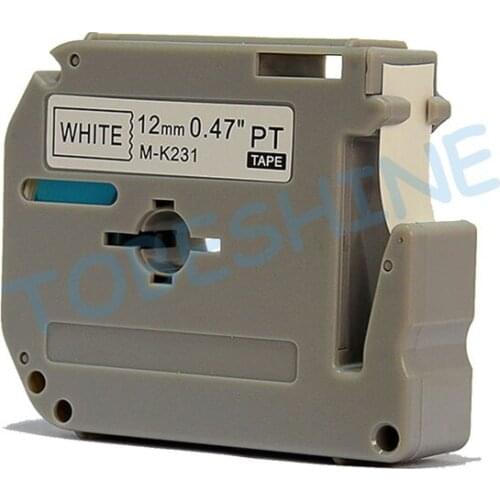 2PK MK231 compatible for P-Touch Tape Label M-K231 MK 231 Black on White for PT Series Printers