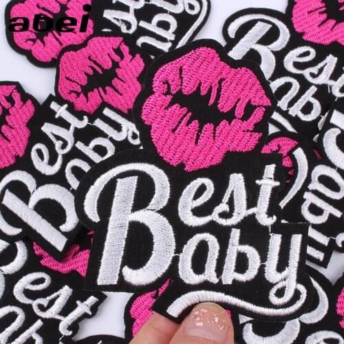 5pcs/lot Quality Embroidered Mouth Patch Cartoon Clothing Patches Diy Jeans Stickers Garment appliques Coats Bags Motif Badge