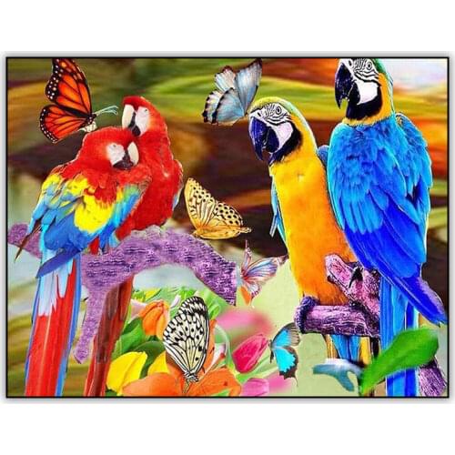 5d DIY Diamond Painting Full Drill Square / Round Colorful Parrot Crystal Mosaic Diamond Paintings Art Embroidery Cross Stitch