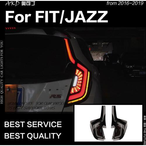 AKD Car Styling Tail Lamp for Fit Jazz Tail Light 2014-2018 LED Rear Lamp DRL Dynamic Turn Signal Brake Reverse auto Accessories