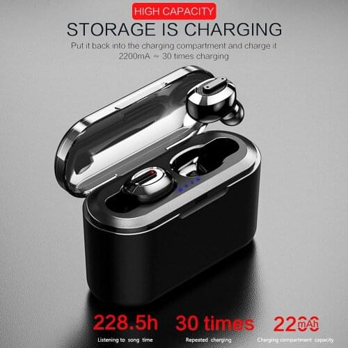 BT-01 TWS 5.0 earphone 3D stereo wireless earphone sport In-Ear earbuds earpiece with dual microphone & charging bin