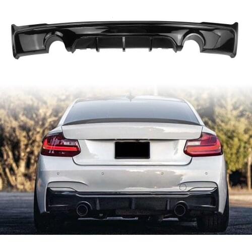 Car Rear Diffuser Lip For BMW 2 Series 2 Coupe 2014-2021 AP Style Glossy Black ABS Trunk Lower Exhaust Splitter Spoiler Chin