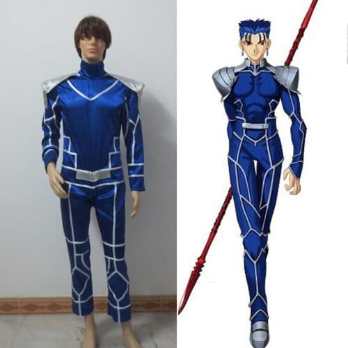 Fate Stay Night Lancer Cosplay Costume Cu Chulainn jump suit Customized Free Shipping
