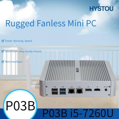 HYSTOU Mini pc dual lan Core i5 7200u 7260u 7267u DDR4 Core Iris Graphics 540 Mini Desktop PC HDMI DP Wifi