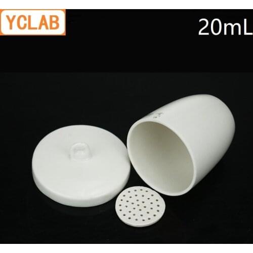 YCLAB 20mL Gooch Crucible Ceramic with Lid Pore Porcelain Plate Pottery Crockery Earthen Laboratory Chemistry Equipment