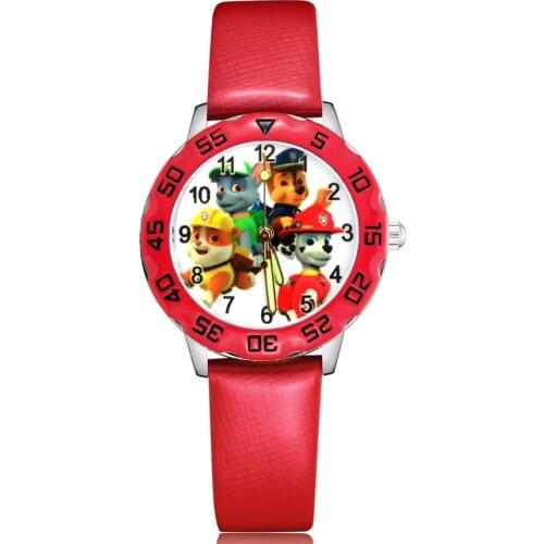 Fashion Pretty Cartoon Dog Style Children Kids Student Girls Boys Quartz Leather Wrist Watches Clcok JM210