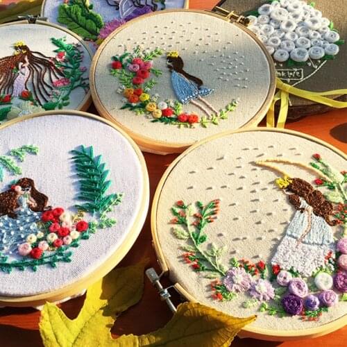 3D European DIY kit Handmade Cross Stitch Beginner Embroidered Kit Beautiful Cartoon Princess Patterns Embroidered Material Pack
