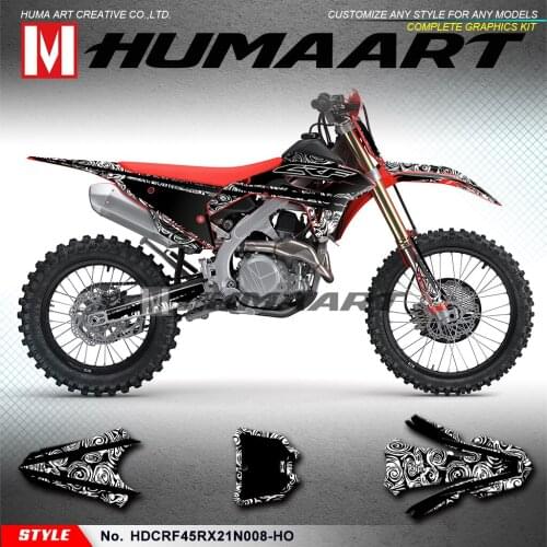 HUMAART MX Racing Stickers Dirt Bike Graphics for CRF450R CRF450RX CRF 450R 450RX 2021 2022, Customizable