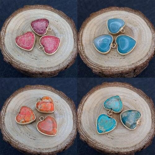 Natural Colored Imperial Stone Designer Charm Fashion Heart-shaped Gemstone Jewelry Creation Jewelry Accessories Wholesale