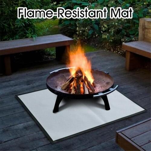 Camping Fireproof Mat Flame Retardant Insulation Mat Outdoor Square BBQ Heat-Resistant Grill Pad For Camping Picnic Accessories