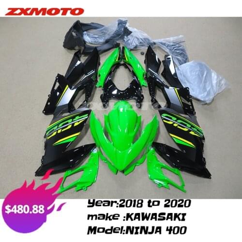 ZXMOTO Full Fairing Bodywork Kit Panel Fit For KAWASAKI NINJA 400 2018 2019 2020 Ninja400 18 Motorcycle Accessories Green White