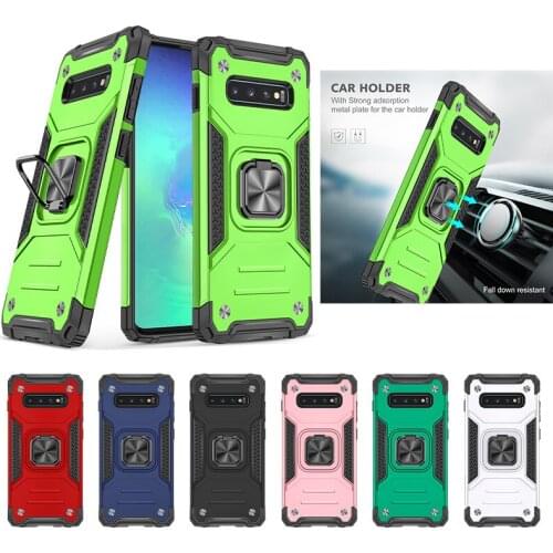 Shockproof Armor Phone Case Car Bracket Anti-fall Cover for Samsung galaxy S10 S20 S21 S30 FE PLUS ULTRA E Finger Magnetic Ring