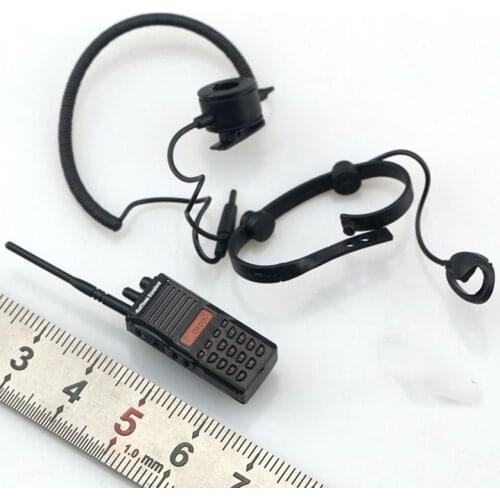 1/6 Scale Radio Walkie Talkie Headset Model for 12 Inches Soldier Action Figures Accessory