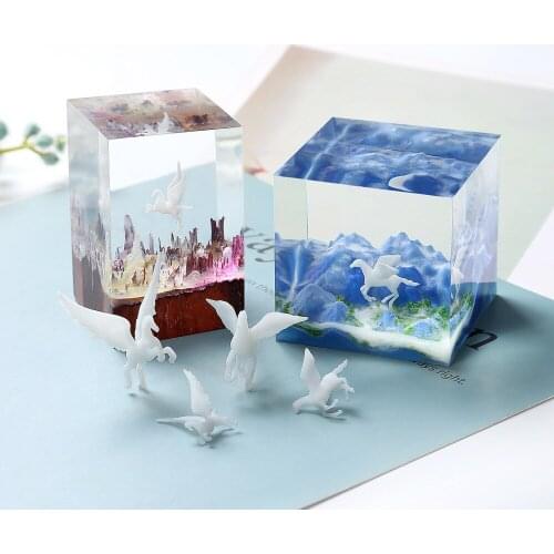 Silicone Mini Holy Flying Horse Modeling Resin Mold Landspace Fillings Resin Jewelry Fillings Resin Casting Art Craft